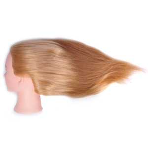 Têtes d'entraînement en gros à bas prix, tête de mannequin en cheveux humains réels, couleur blonde, mannequin factice pour la pratique en salon - Product Image 6