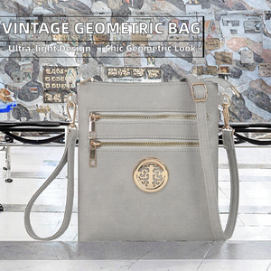 Hot-selling High Quality PU Geometric Pattern Vintage Fashion Durable Light-Weight Polyester Zipper Closure Crossbody Shoulder - Product Image 2