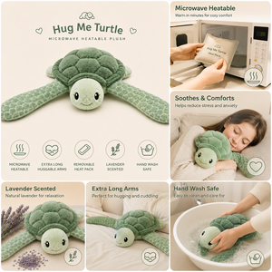 Peluche de tortuga para microondas ponderado personalizable, juguete de alivio de ansiedad cálido para calmar abrazos y calmar el estrés - Product Image 2