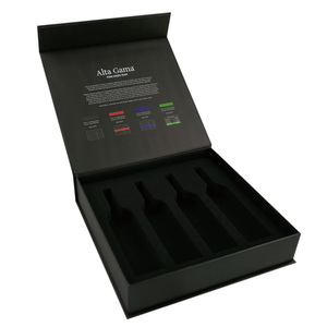 Rigid Magnetic Gift Box For Wine Bottle And Glass Cup With Black PE Foam - Product Image 2