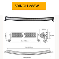 22 32 42 50 52 Inch Gebogen Led Licht Bar 120W 180W 240W 288W 300W spot Flood Dual Rij Rijden Offroad Auto Tractor Vrachtwagen 4X4 Suv