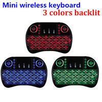 Clavier sans fil miniature Haoyu 2.4G I8, souris aérienne, télécommande rétroéclairée pour Android TV Box avec anglais, russe, espagnol, français