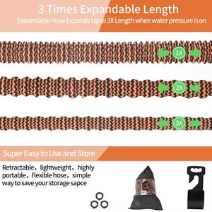 Tuyau d'arrosage extensible avec raccords en laiton massif, buse de pulvérisation 7 fonctions, enroulable et anti-corrosion – Fournisseur direct usine - Product Image 3