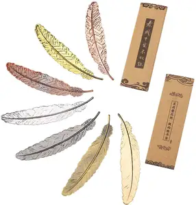 Marcapáginas magnético de aleación de Zinc, rama de hojas de Metal y oro, personalizado, venta al por mayor