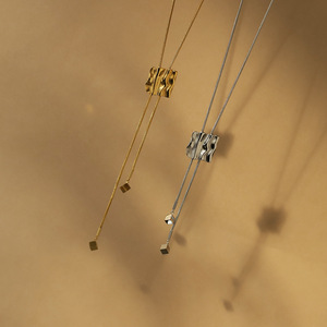 Collar Largo de Acero Inoxidable Antideslustre con Colgante en Forma de Y, Collar de Cadena Deslizante, Regalo para Mujer - Product Image 3