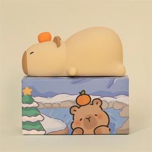 Cadeau d'anniversaire décor à la maison couché Capybara veilleuse pour enfants drôle cadeaux d'anniversaire Portable Squishy Rechargeable Dimmable - Product Image 2