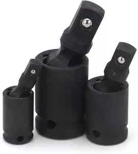 3PCS Impact Universal Joint Swivel Socket Adapter Set 1/4inch 3/8inch 1/2 inch Drive 360-degree