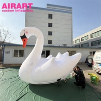 Grande mascotte gonflable personnalisée en forme de cygne blanc, ornement publicitaire gonflable simulé en forme de cygne pour la décoration de festivals
