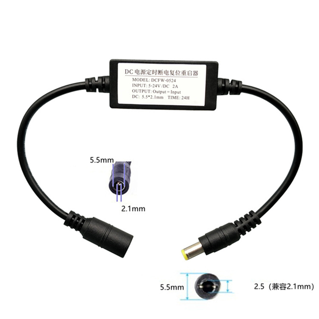 5V-24V Router Rebooter WiFi Reset Router Timing Restart Module 24Hour Timer Automatic Power Off Reset Restart Control Cable