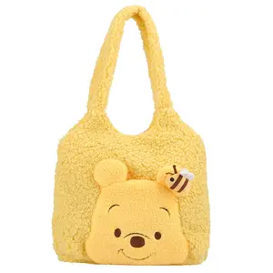 M337 Popular poof bear plush bag soft and cute bear girl heart doll bag cartoon lamb wool shoulder bag