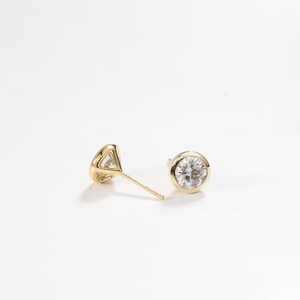 Boucles d'oreilles de luxe en or massif avec diamants de laboratoire de 2 carats, fermoirs à vis, bijoux raffinés, cadeau d'anniversaire ou de mariage pour femme - Product Image 4