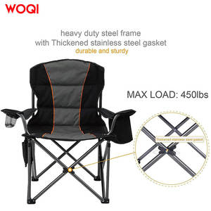 Chaise pliante de camping Woqi, portable, robuste, rembourrée, avec accoudoirs et poche de rangement - Product Image 3