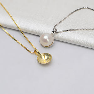 Pendentif en argent S925 avec perle de 10-11 mm, accessoires tendance pour femmes, matériel de fabrication de bijoux semi-finis, composants - Product Image 4