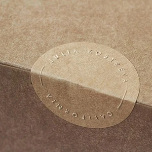 Wholesale 3D Embossed logo Textured Paper Self Adhesive Sticker <strong>Labels</strong> Matte <strong>Circle</strong> Bump Box Sealing Stickers <strong>Labels</strong> - Product Image 1