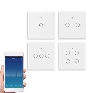 2025 interruptores de pared inteligentes de bajo costo Zigbee <span class=keywords><strong>Wifi</strong></span> de vidrio templado 1/2/3/4 Gang con Control de voz Alexa y Control Asistente de Google - Product Image 1