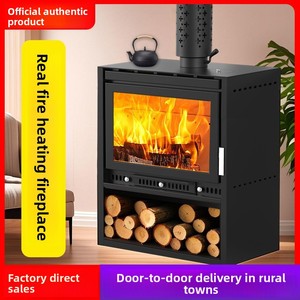 เตาผิงไม้แบบใช้ไฟจริงสำหรับให้ความร้อนในบ้าน ห้องนั่งเล่น ปราศจากควัน เหมาะสำหรับบ้านพักชนบท สไตล์ยุโรป - Product Image 3