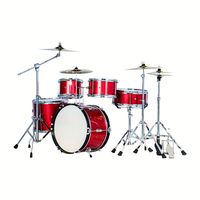 Kit de batterie 5 fûts + 4 cymbales avec pieds et pédales, batterie métallique Jazz Rock OEM, vente en gros pour débutants, enfants, studio, scène, pratique OEM