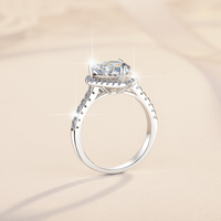 Nouveauté - Bijoux fins - Bague de fiançailles en argent sterling S925 plaqué or 18 carats - Diamant moissanite de couleur D VVS - Forme de cœur