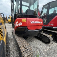 Mini-excavatrice sur chenilles Yanmar VIO40 d'occasion, zéro queue, moteur économe en carburant d'origine, chenilles en caoutchouc en option pour le jardin