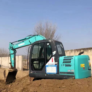 CE Certified Used EURO 5 Diesel Engine 7Ton Small Kobelco SK75 Mini Crawler <b>Excavator</b> Auger Attachment - Product Image 3