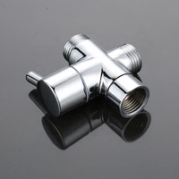 Prosloom JF540101 Robinet d'arrêt haute pression 3 voies au design moderne, chromé, avec connecteur d'angle pour évier et pistolet de pulvérisation
