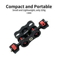 Bras magique universel pour appareil photo de haute qualité, bras articulé flexible, vis 1/4\", alliage d'aluminium, support de moniteur de terrain, double rotule