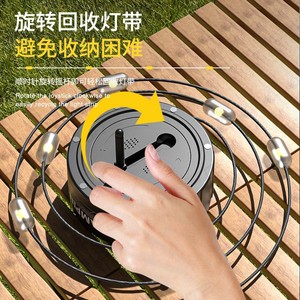 Camping Solar Led String <b>Light</b> With <b>Sensor</b> Portable Waterproof Outdoor Lighting For Tent Camping - Product Image 3