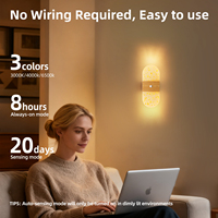 Lampe murale intérieure sans fil à détecteur de mouvement, magnétique, style nordique, rechargeable par USB, lumière LED pour escalier, chevet, veilleuse