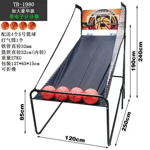 Fabrika özel tek atış basketbol Arcade oyunu Led çetele kapalı ev sokak basketbol atış makinesi çemberler resmi