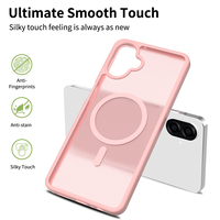 Étui de téléphone magnétique antichoc pour Samsung Galaxy A18 A17 A26 A16 4G A08 A07 A06 5G, coque arrière en PC translucide mat, pare-chocs en TPU