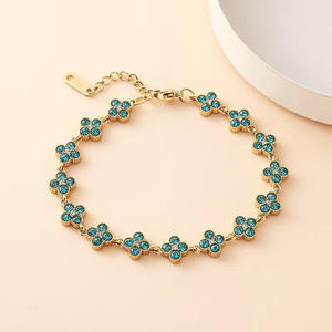 <span class=keywords><strong>Pulsera</strong></span> <span class=keywords><strong>de</strong></span> tenis Lucky Clover <span class=keywords><strong>de</strong></span> acero inoxidable con cadena, joyería ajustable con cierre <span class=keywords><strong>de</strong></span> extensión, regalo <span class=keywords><strong>de</strong></span> moda para mujer, colores al por mayor - Product Image 4