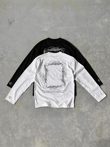 Maglietta <span class=keywords><strong>Termica</strong></span> a <span class=keywords><strong>Maniche</strong></span> <span class=keywords><strong>Lunghe</strong></span> Stile Grunge con Stampa Yin Yang, Casual Streetwear per Uomo - Product Image 3