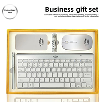 Ensemble d'articles promotionnels personnalisés pour entreprises : clavier sans fil, souris, stylo, batterie externe USB pour le marketing d'entreprise