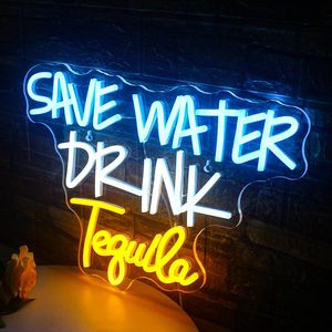 Insegna al <span class=keywords><strong>Neon</strong></span> Tequila Blu Bianco Giallo, Tubo <span class=keywords><strong>LED</strong></span> Flessibile (Acrilico) per Hotel, Bar, Pub, Man Cave - Uso Interno/<span class=keywords><strong>Esterno</strong></span> Personalizzabile - Product Image 4