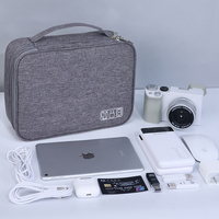 Tas penyimpanan kabel Data Digital berlapis ganda, tas penyimpanan aksesori elektronik, tas sentuhan akhir pengisi daya USB Hard Disk portabel