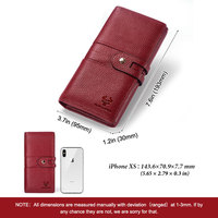 Dompet Wanita Kulit Asli Chains, Model Bifold, Anti RFID, Lapisan Poliester Lembut, Kasual, Untuk Perjalanan dan Bisnis,  Cocok untuk Menyimpan Uang Tunai