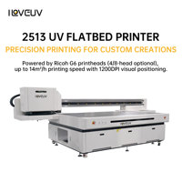 Mesin Cetak UV Flatbed Kecepatan Tinggi 2500x1300mm 4-8 Kepala Ricoh G6 1.5L CISS untuk Karton Bergelombang
