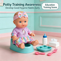 Juego de Muñeca Bebé Realista EPT de 9 Pulgadas con Set de Entrenamiento para Ir al Baño y Alimentación, Muñeca de Juego de Imitación con Biberón Numerado y Pato para Niños