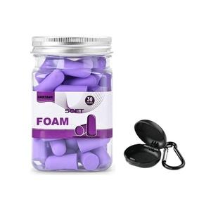 30 Pairs <strong>Foam</strong> Earplugs Custom Brand Noise Cancelling <strong>Sleep</strong> <strong>Ear</strong> <strong>Plugs</strong> in Plastic Jar with Private Label SNR38dB Noise Reduction - Product Image 1