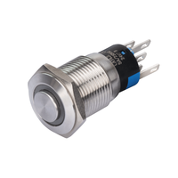 Interrupteur à bouton-poussoir LED 12V étanche à tête haute en métal de 16 mm de Wenzhou