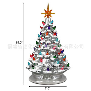 Gold Resin Christmas <b>Tree</b> With Multicolor <b>LED</b> Lights Battery Operated Desktop Holiday Decoration - Product Image 4