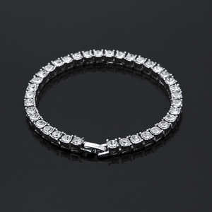 Pulsera de cadena de tenis con diamantes de imitación de una sola fila para hombre, accesorio de mano moderno y a la moda - Product Image 2