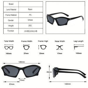 Gafas de Sol Steampunk Ligeras con Logotipo Personalizado, Lentes de Espejo, Estilo Ciberpunk Y2K, Protección UV400 para Hombre y Mujer - Product Image 4