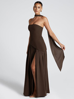 Nouvelle Robe Longue Sexy Vintage d'Été Respirante pour Femme, Coupe Slim, Dos Nu, Couleur Unie, Style Racerback, Couleur Bonbon