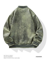 Veste coupe-vent à col montant, style vintage américain, grande taille, à simple boutonnage, adaptée aux hommes et aux femmes