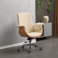 Chaise de bureau exécutive moderne avec structure en acier inoxydable pivotante et hauteur réglable