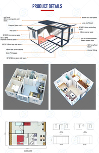 Casa Prefabricada Estándar Australiana de 2 Habitaciones, Tipo Granny Flat, Villa de Lujo Expandible Fabricada en <span class=keywords><strong>China</strong></span> con Cocina y Baño - Product Image 5