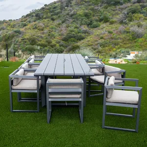 Современный садовый металлический обеденный стол стулья садовые наборы уличная мебель патио 6 мест обеденный стол