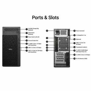 Nouveau en stock : Station de travail graphique Dell Ai PC Pro T2 FCT2250 avec processeur Core Ultra 9 285K, DDR5, NVMe, conception 3D pour montage vidéo - Product Image 2