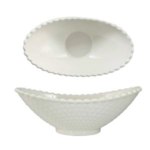 BOL EN CÉRAMIQUE 13X8 H.4 CM BLANC - Product Image 1